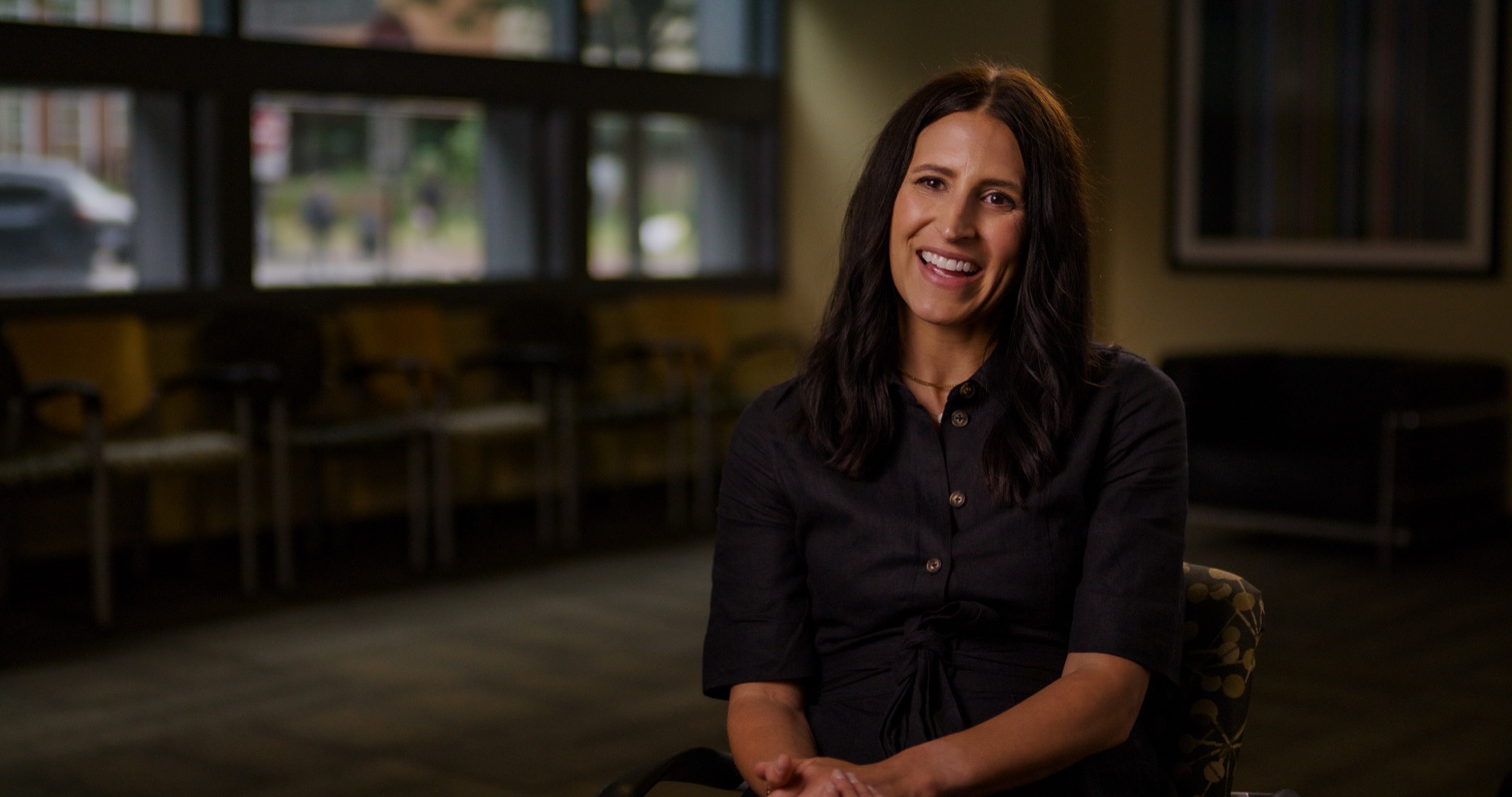 Interview frame — warm natural light